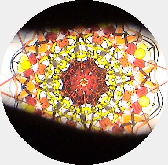 Stained Glass Kaleidoscope, "Pod 2 in Red" 2014 By Artist Charles