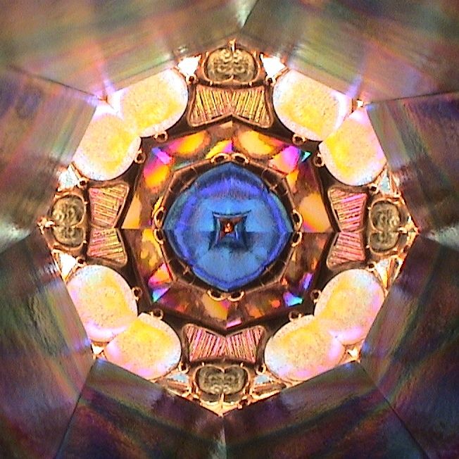 Stained Glass Kaleidoscope "Sea Breeze", Handmade By Sue Rioux.