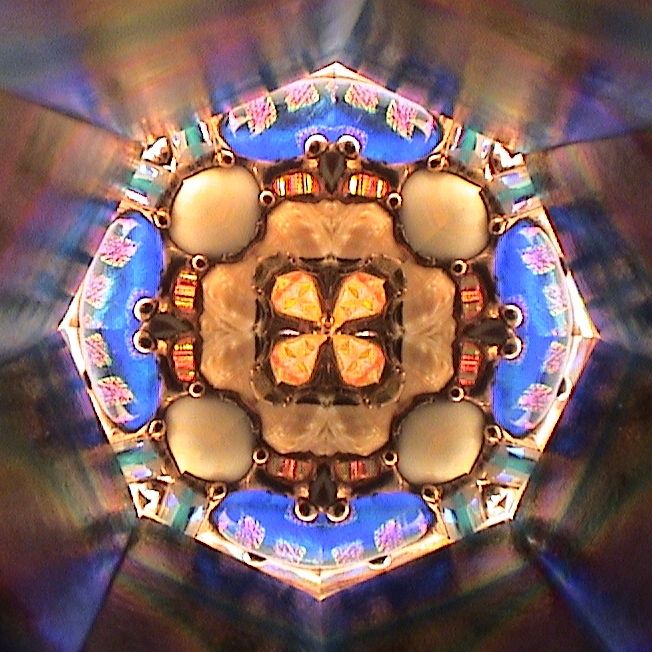 Stained Glass Kaleidoscope "Sea Breeze", Handmade By Sue Rioux.