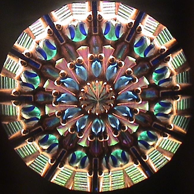 Stained Glass Kaleidoscopes "Echos Reply 2020 166" By Artist Sue Rioux.