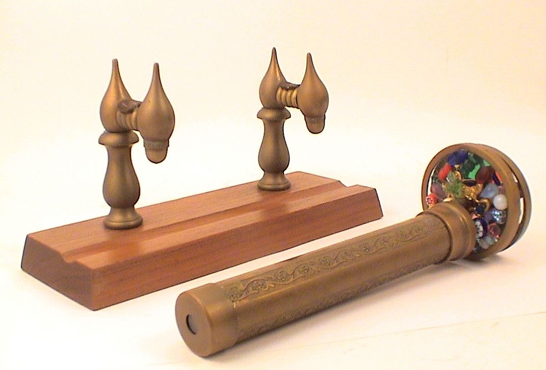 Vintage Kaleidoscope, "Brass HandHeld with Stand" Era 1985 By American