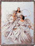 Personalized Guardian Angel Trio Throw Blanket