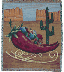 Christmas Chili Sleigh Holiday Throw Blanket