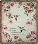 Floral Hummingbirds Throw Blanket