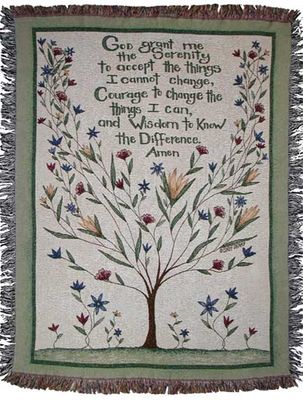 Serenity Prayer Inspirational Throw