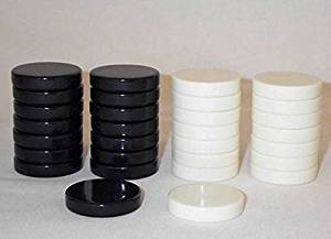 Large Black and Cream Replacement Checkers or Backgammon Game Pieces