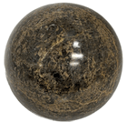 Black Fossil Stone Sphere with Flat Base - Large, 4 Inch