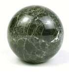 Green Marble Sphere with Flat Base - Large, 4 Inch  