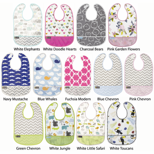 Kushies Cleanbib Infant or Toddler Waterproof Clean Bib with Pocket