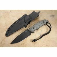 Attleboro Knife Tactical Fixed Blade - Black Sheath - Serrated