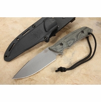  Attleboro Knife Tactical Fixed Blade - Black Sheath - Stone Wash - Non Serrated