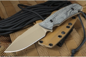 Attleboro Knife Tactical Fixed Blade - Tan on Tan