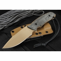 Attleboro Knife Tactical Fixed Blade - Tan on Tan - Partial Serrations