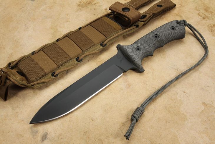 Chris Reeve Green Beret 7" Black Non Serrated - Coyote Sheath
