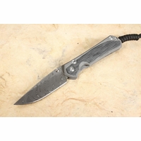 Chris Reeve Knives Small Sebenza 31 Black Canvas Micarta and Boomerang Damascus