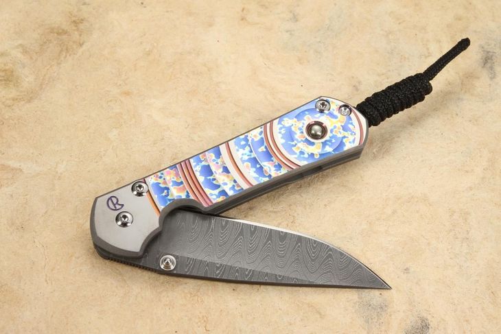 Chris Reeve Knives Small Sebenza 31 - Unique Graphic - Pyrite - Ladder Damascus - LIMIT ONE PER HOUSEHOLD