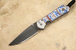 Chris Reeve Knives Small Sebenza 31 - Unique Graphic - Pyrite - Ladder Damascus - LIMIT ONE PER HOUSEHOLD