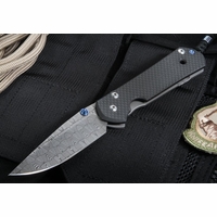 Chris Reeve Large Carbon Fiber Sebenza 21 Basket Weave Damascus