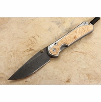 Chris Reeve Large Sebenza 31 Box Elder and Boomerang Damascus #13