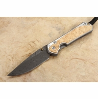 Chris Reeve Large Sebenza 31 Box Elder and Boomerang Damascus #14