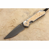 Chris Reeve Large Sebenza 31 Box Elder and Boomerang Damascus #15