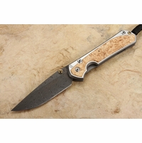 Chris Reeve Large Sebenza 31 Box Elder and Boomerang Damascus #6