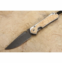 Chris Reeve Large Sebenza 31 Box Elder and Boomerang Damascus #9
