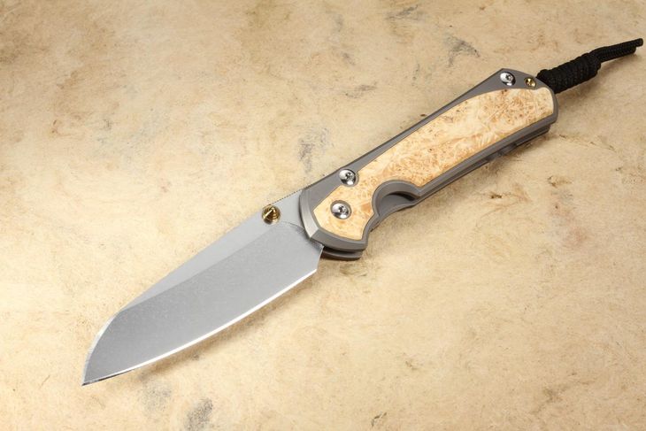 Chris Reeve Large Sebenza 31 Insingo Box Elder Burl Inlay #1
