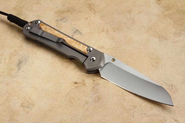 Chris Reeve Large Sebenza 31 Insingo Box Elder Burl Inlay #1