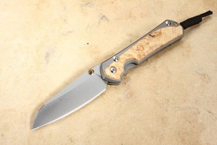 Chris Reeve Large Sebenza 31 Insingo Box Elder Burl Inlay #1