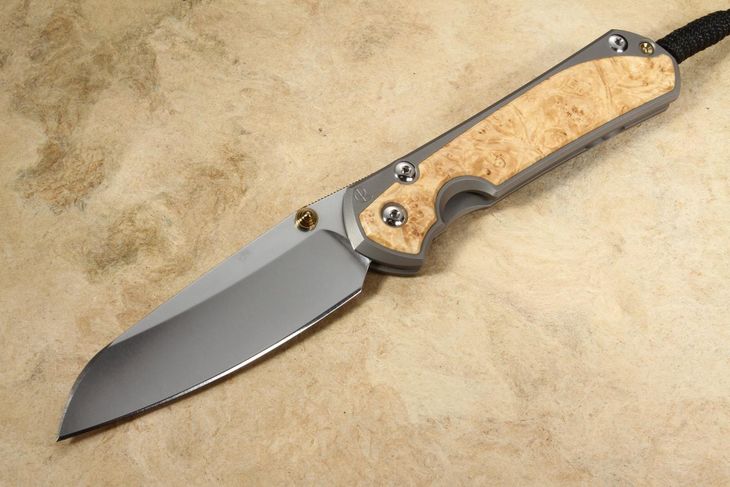 Chris Reeve Large Sebenza 31 Insingo Box Elder Burl Inlay #1