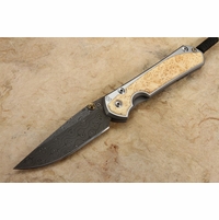 Chris Reeve Large Sebenza 31 Box Elder & Raindrop Damascus #5
