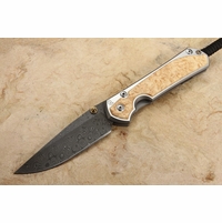Chris Reeve Large Sebenza 31 Box Elder & Raindrop Damascus #6