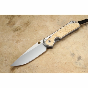 Chris Reeve Large Sebenza 31 Drop Point Box Elder Burl Inlay - Polished #1