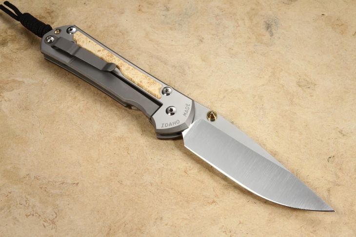 Chris Reeve Large Sebenza 31 Drop Point Box Elder Burl Inlay - Polished #2