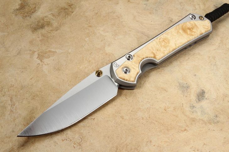 Chris Reeve Large Sebenza 31 Drop Point Box Elder Burl Inlay - Polished #3