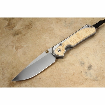 Chris Reeve Large Sebenza 31 Drop Point Box Elder Burl Inlay - Polished #2