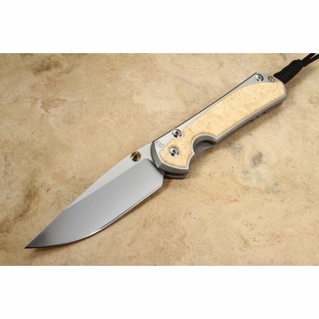 Chris Reeve Large Sebenza 31 Drop Point Box Elder Burl Inlay - Polished #4
