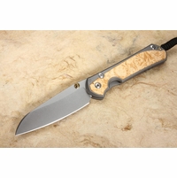 Chris Reeve Large Sebenza 31 Insingo Box Elder Burl Inlay #1