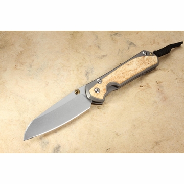 Chris Reeve Large Sebenza 31 Insingo Box Elder Burl Inlay #1