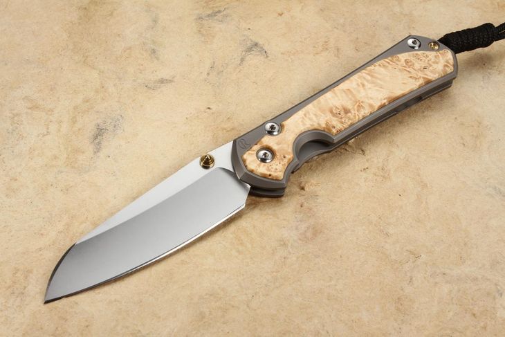 Chris Reeve Large Sebenza 31 Insingo Box Elder Burl Inlay #2