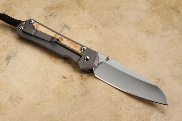Chris Reeve Large Sebenza 31 Insingo Box Elder Burl Inlay #2