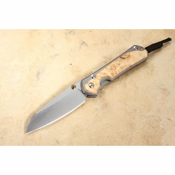 Chris Reeve Large Sebenza 31 Insingo Box Elder Burl Inlay #1