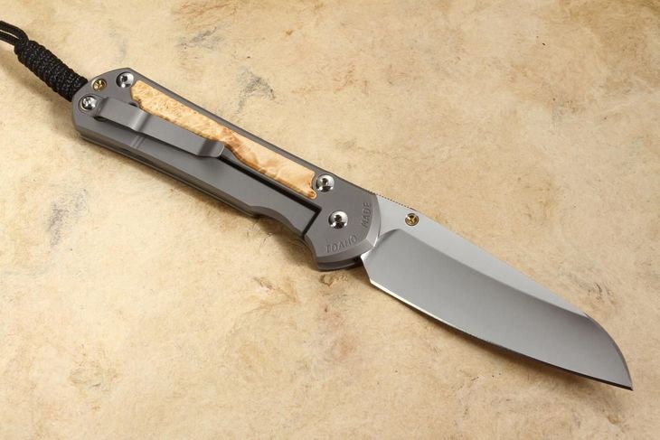 Chris Reeve Large Sebenza 31 Insingo Box Elder Burl Inlay #2