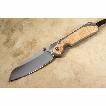 Chris Reeve Large Sebenza 31 Insingo Box Elder Burl Inlay #1