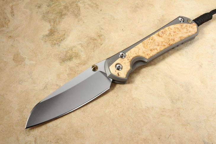 Chris Reeve Large Sebenza 31 Insingo Box Elder Burl Inlay #2