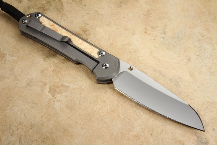 Chris Reeve Large Sebenza 31 Insingo Box Elder Burl Inlay #12