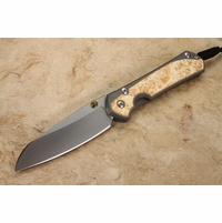 Chris Reeve Large Sebenza 31 Insingo Box Elder Burl Inlay #13