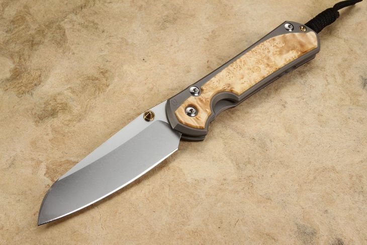 Chris Reeve Large Sebenza 31 Insingo Box Elder Burl Inlay #3
