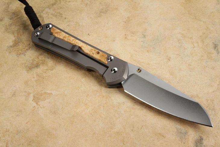 Chris Reeve Large Sebenza 31 Insingo Box Elder Burl Inlay #3